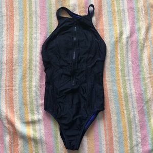 Zella black zipper bathing suit
